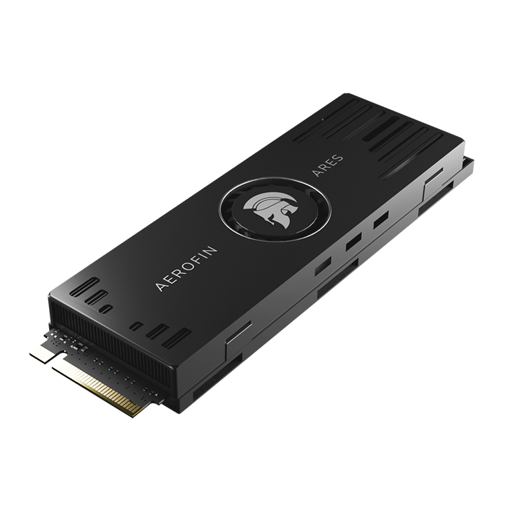 ARES AEROFIN M.2 2280 PCIe Gen5x4 NVMe Active SSD Cooler