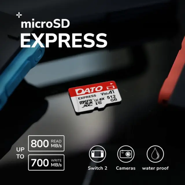 📢Are You Ready for Switch2️⃣?The DATO microSD Express Memory Card is fully compatible with Switch 2, delivering next-level speed and expanded storage for gamers who demand more.⚡Read & write speeds up to 800MB/s — SSD-level performance🎮Designed for 4K gaming and high-performance mobile storage💾Up to 512GB capacity for more games🚀Faster load times for smoother, more immersive gameplayLevel Up Your Switch 2 Gaming Experience.😋#microsd #microsdcard #switch #Switch2 #express #gaming #Datotek