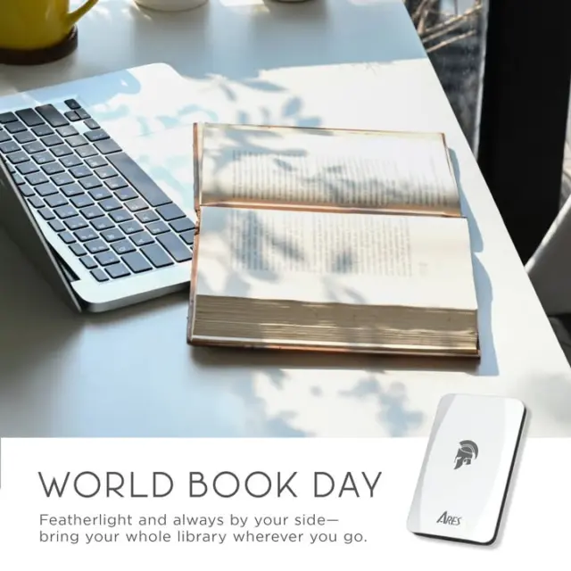 Don’t let storage limit your love for reading.📚ARES Torch brings back the smooth feel of turning pages—no lag, no interruptions. At just 25g, it’s ultra-light and made for reading anywhere, anytime.🤓📖#WorldBookDay #iphone17promax #PortableSSD #reading #Datotek