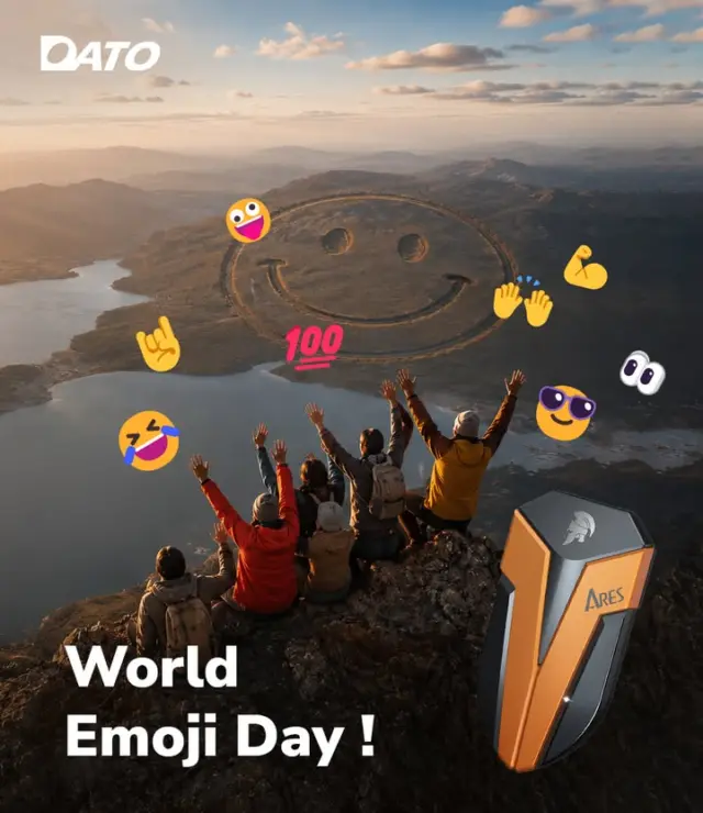 Happy World Emoji Day! 🥳A simple emoji says it all! Are you feeling 😆, 😎, or 😴 today?Whatever your vibe, the Amber Shield IP67 Portable SSD keeps your files protected from the elements and your mood perfectly 🥰. No data worries, just pure creativity!Drop your mood emoji below! 👇#AmberShield #Datotek #SSD #PortableSSD #Creators #Photographers #WorldEmojiDay