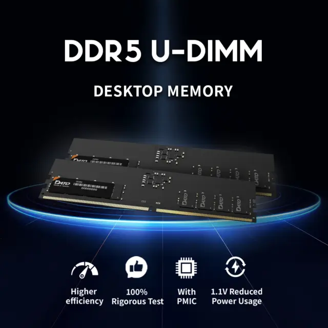 ⚡ Upgrade your desktop with next-gen speed and stability.
Experience the power of DDR5 PC5600 UDIMM 16GB, made for gamers, creators, and multitaskers.
🔹Enjoy blazing 5600MHz speed for faster loading and smoother gameplay.
🔹 Save energy with advanced DDR5 efficiency.
🔹Run cooler with 1.1V low-voltage design.
🔹 Multitask easily with 32GB capacity for demanding workloads.
🔹 Stay stable with PMIC power management for consistent performance.
🚀 Level up your system with speed, efficiency, and reliability.
#DDR5 #GamingMemory #DesktopMemory #DDR5 #DRAM #UDIMM 
#Datotek #Creator